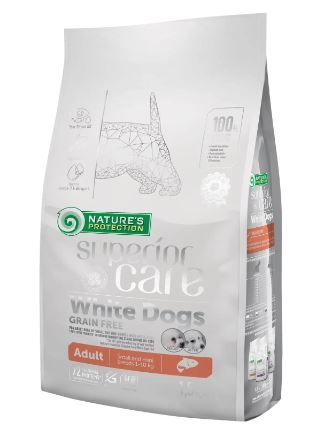 Nature's Protection Superior Care White dogs Grain Free Salmon Adult Small and Mini Breeds Сухий корм для собак з білою шерстю 1.5 кг