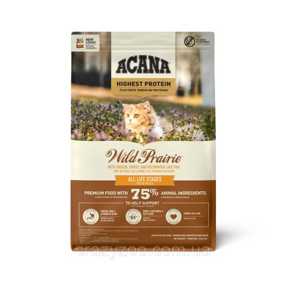 Сухой корм для котов Acana Wild Prairie Cat с птицей и рыбой 1.8 кг a64018
