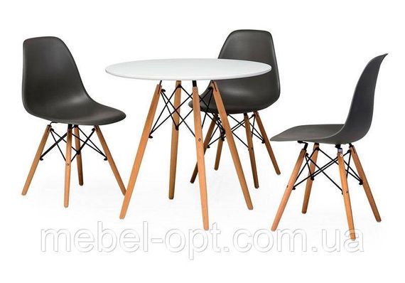 Стіл Етна МДФ білий круглий 80 см, дизайн Eames DSW Table | Зображення 1