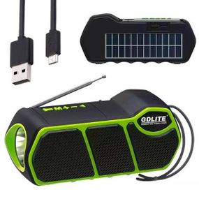 Зарядна станція на сонячній батареї багатофункціональна (ліхтарик, радіо FM, Bluetooth, power bank)