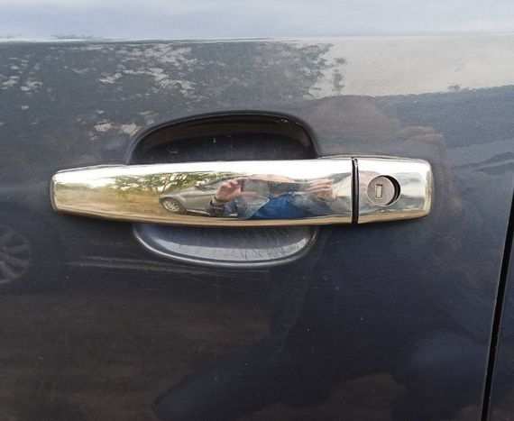 Накладки на ручки (4 шт., нерж) Carmos - Турецька сталь для Opel Vectra C 2002-2008 років | Зображення 1