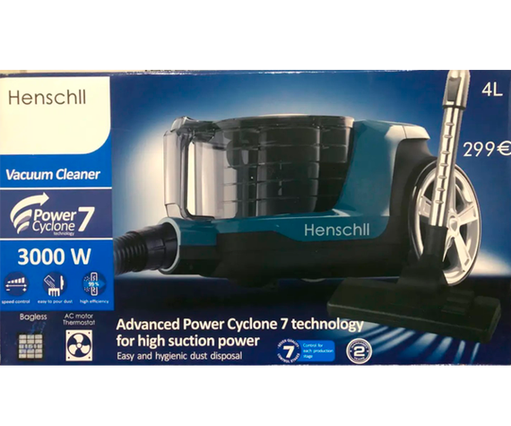 Колбовый пылесос без мешка для сухой уборки, бытовой для дома 4 л Henschll XN19-88 черный 3000W (XN-19-88_2460) | Зображення 5
