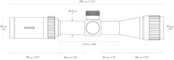 Приціл оптичний Hawke Vantage 2-7x32 AO сітка Mil-Dot | Зображення 2