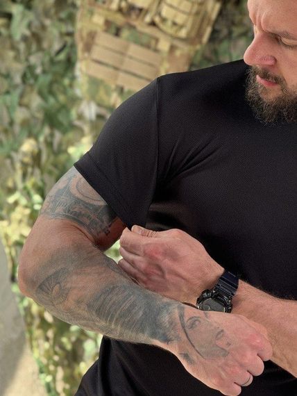 Тактическая потоотводящая футболка  Донецька область black ДЛ7401 | Зображення 2