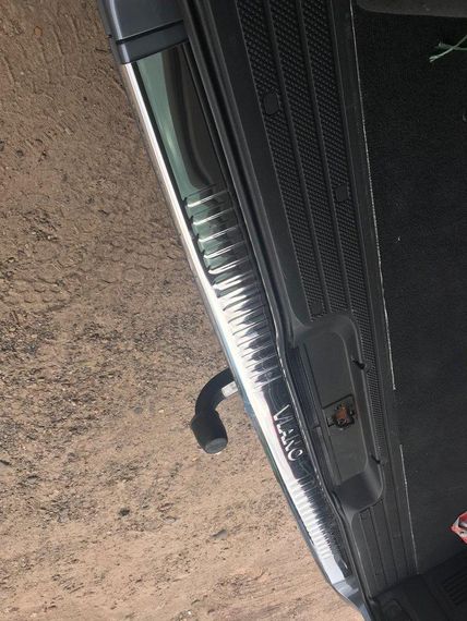 Накладка на задній бампер з загином (Omsa, нерж) Без напису, Глянцева для Mercedes Viano 2004-2015 рр. | Зображення 2