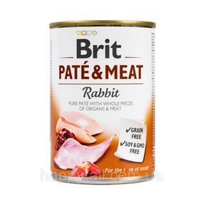 Беззерновой влажный корм Brit Care Dog Pate & Meat Rabbit для собак, кролик и курица, 400 г (паштет с мясом)