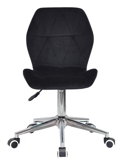 Стул на хромированной крестовине c прорезиненными колесами Alby (Алби) Modern Office Бархат черный OR-854 | Зображення 1