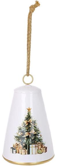 Підвіска декоративна "Christmas Bell" Ø15.5х24см, біла металева