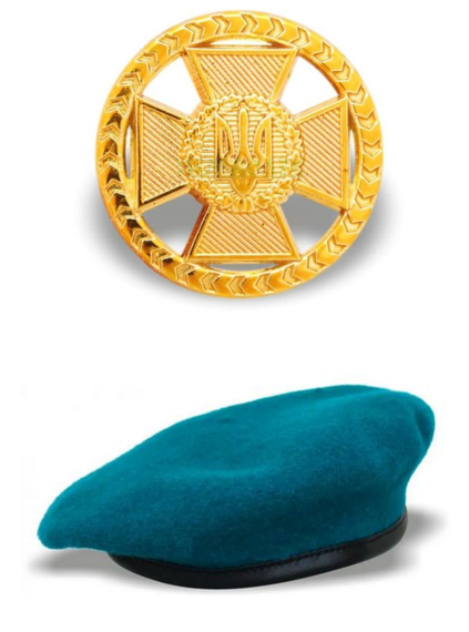 Берет безшовний + кокарда "Прикордонна служба" (пластик)