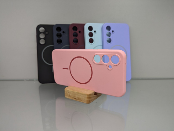 Samsung S24 FE MagSafe Протиударный чохол Софт Тач чохол рожевий | Зображення 1