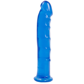 Фаллоимитатор Doc Johnson Jelly Jewels Dong & Suction Cup Blue, диаметр 3,6см, антибактериальный ПВХ
