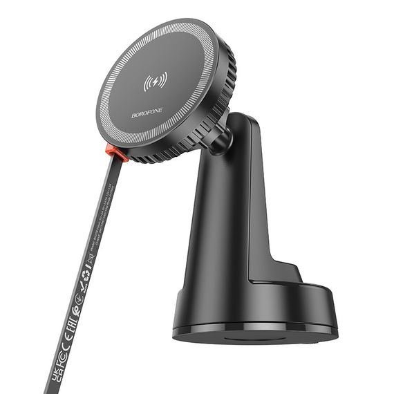 Автотримач з БЗП Borofone BH208 Mona retractable (center console) Black | Зображення 2