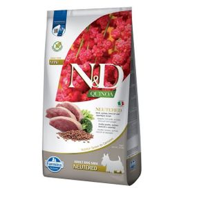 Сухий корм із качкою для стерилізованих собак Farmina N&D Quinoa Duck Broccoli & Asparagus Neutered Small Breed, 7 кг