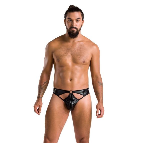 Чоловічі стринги Passion 033 THONG PAUL S/M Black, під латекс | Зображення 2