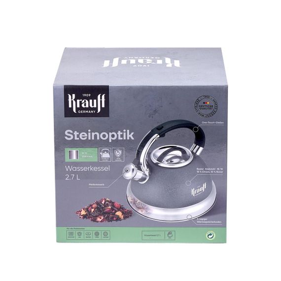 Чайник 2.7 л Krauff 26-303-005 Steinoptik з нержавіючої сталі зі свистком для всіх типів плит | Зображення 4