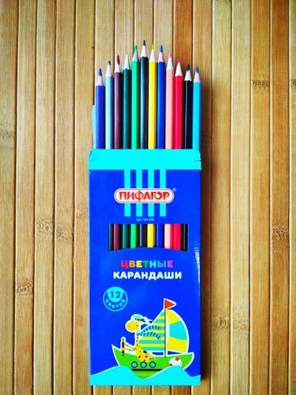 Набор цветных карандашей  Пифагор 12 цветов | Цветные карандаши | | Зображення 2