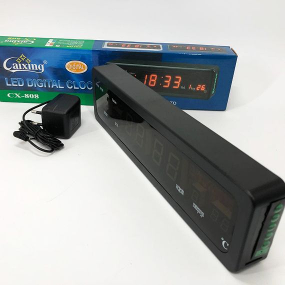 Електронний годинник з цифровим дисплеєм Caixing, Світлодіодне табло годинник LED настільний MJ-92 | Зображення 2