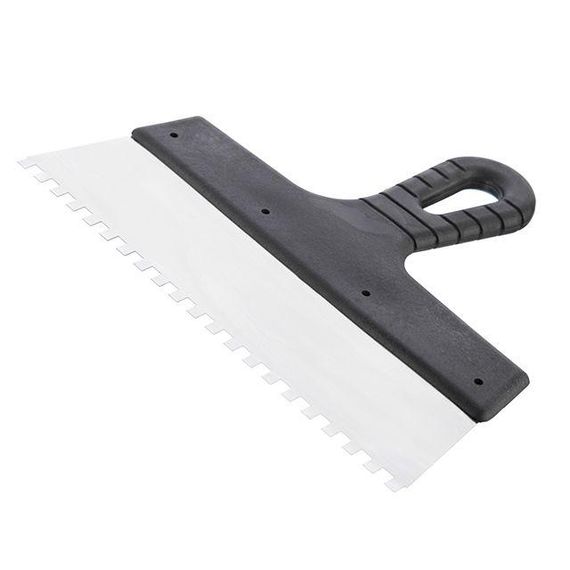 Шпатель з нержавійної сталі 250 мм, зубці 6*6 мм INTERTOOL KT-2256 | Зображення 1