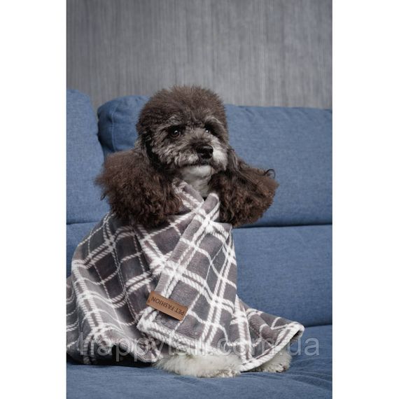 Плед для собак и котов Pet Fashion Bliss 2 (Блес), серый в клетку, 70,5х94 см | Зображення 9