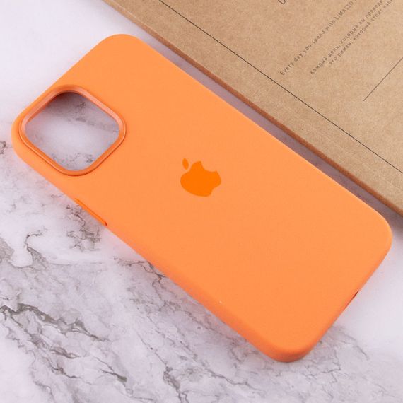 Чехол Silicone case (AAA) full with Magsafe and Animation для Apple iPhone 12 Pro / 12 (6.1") Оранжевый / Kumquat | Зображення 6