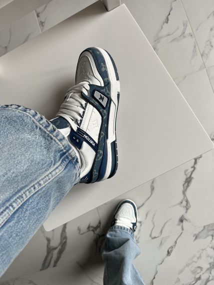 Кросівки Lou1is Vu1it1ton Trainer White Blue 10006 | Зображення 2