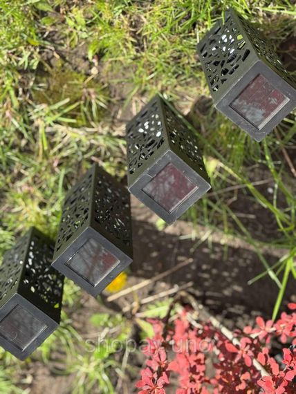 Уличный садовый ажурный светильник / Садовый фонарь на солнечной батарее garden light 4шт | Зображення 5