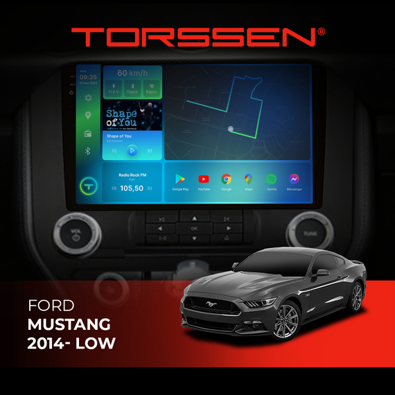 Штатна магнітола Torssen 2K Ford Mustang 2014- low F9432 4G Carplay DSP