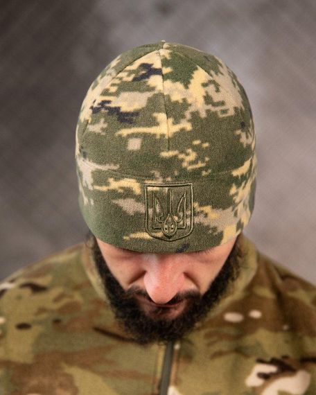 Флісова шапка Герб піксель ВТ7660 | Зображення 1