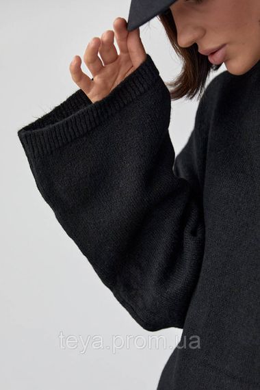 В'язане плаття oversize завдовжки максі колір чорний розмір S FL_000894 | Зображення 4