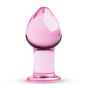 Рожева анальна пробка зі скла Gildo Pink Glass Buttplug Sex Aura