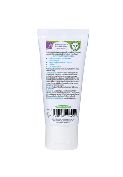Дитяча зубна паста Brush-Baby WildOnes Applemint (від 3+ років) 50 ml | Зображення 1