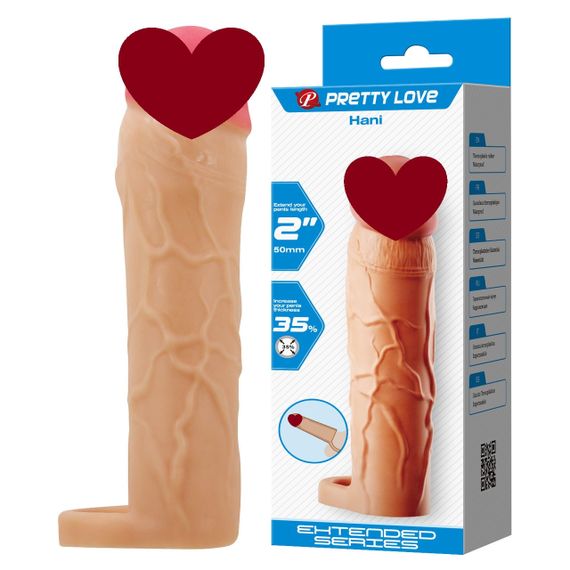 Насадка на член - Pretty Love Hani Penis Extender +2" Flesh Sex Aura