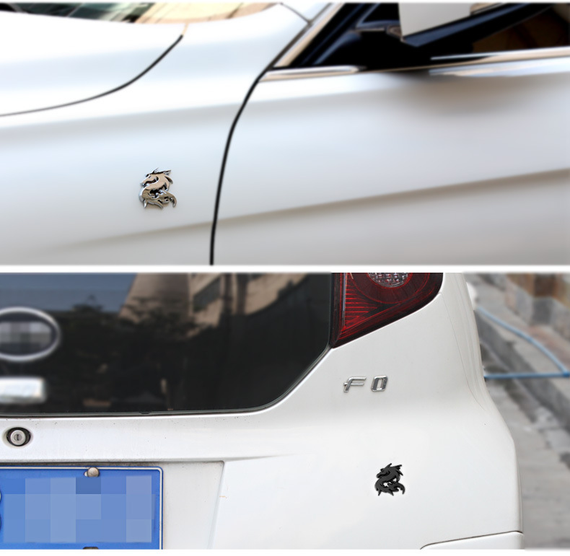 Наклейка на авто SV  F44603 металлическая в виде китайского дракона 5,2*4,8 см Золотистый (sv2636-17g) | Зображення 3