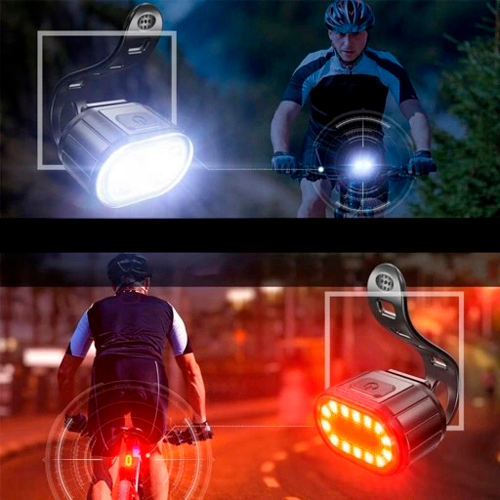 Велосипедный фонарь с задним габаритом ZH-078, 2LED, 14SMD, АКБ Li-Ion, ЗУ Type-C | Зображення 4