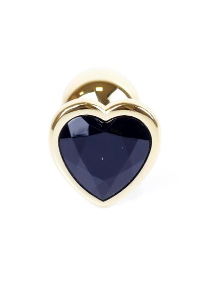 Анальна пробка B - Series HeavyFun Jawellery Gold Heart, чорна | Зображення 5