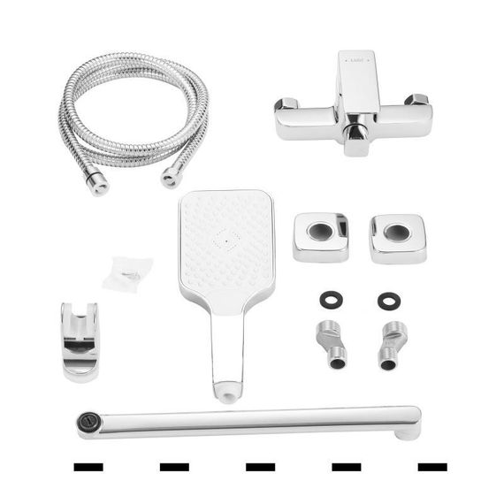 Смеситель латунный для ванны Lidz Orion 005 с поворотным изливом (c душевым гарнитуром) (k35) LDORI005CRM48094 Chrome | Зображення 6