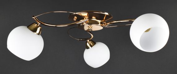 Люстра стельова на 3 лампочки 27404 Золото 18х55х55 см. | Зображення 1