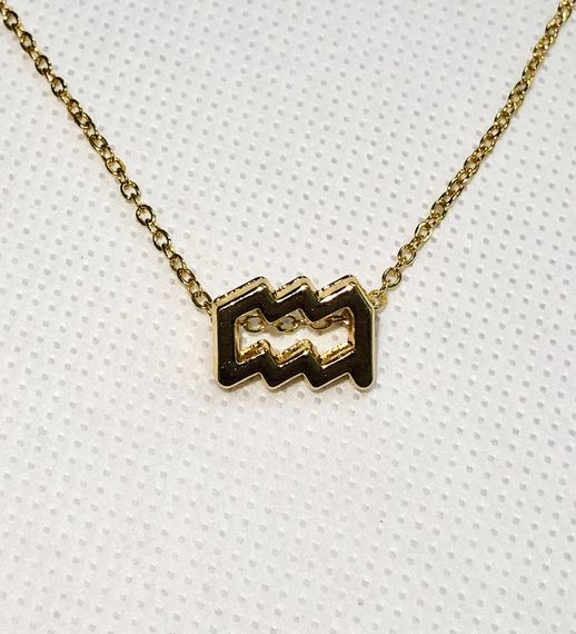 Кольє Primo з підвіскою знак зодіаку Водолій (Водолій) - Gold | Зображення 1