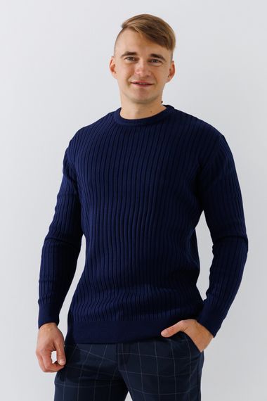 Джемпер однотонний чоловічий Kaptan 1111 M Синій shop (2000990775610)