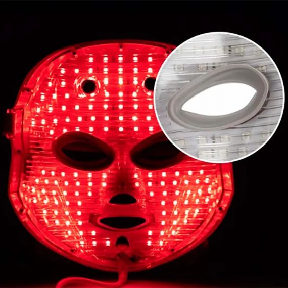 LED-маска для обличчя (7 режимів), від USB, Біла/Світодіодна маска для світлотерапії/Лед маска | Зображення 5
