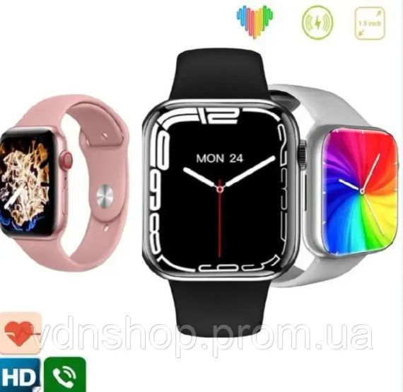 Рожевий Розумний смарт-годинник Smart Watch M7 Pro Max 45mm електронний наручний смарт годинник з функцією дзвінка | Зображення 2