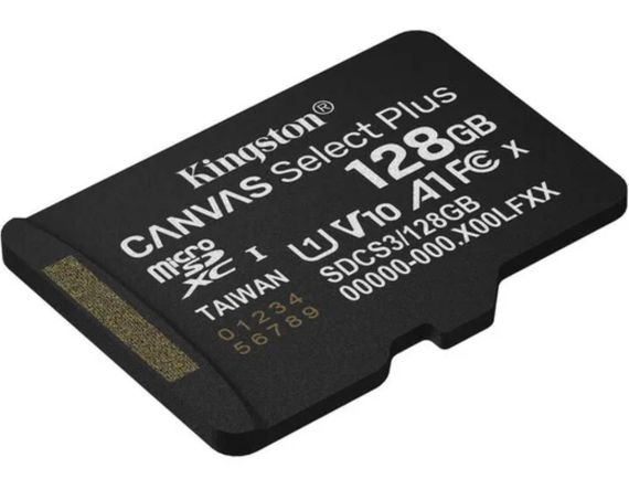 Карта памяти microSDXC (UHS-1) Kingston Canvas Select Plus Gen3 128Gb Class 10 А1 (R-150MB/s)
