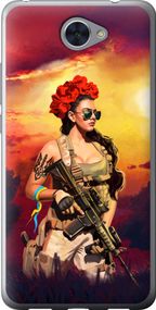 Чехол на Huawei Y7 2017 Украинка с оружием "5316u-1019-17620"
