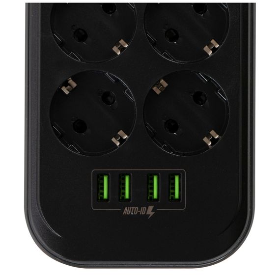 Мережевий фільтр живлення ColorWay CW-CHE64B, 6 розеток/4USB Black (CW-CHE64B) | Зображення 6