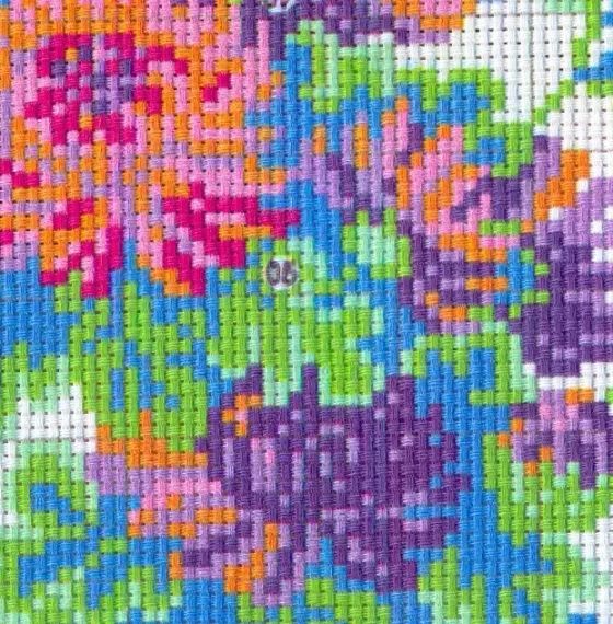 Набір для вишивання хрестиком по нанесеному на канву схемі "Elegant chrysanthem".  AIDA 14CT printed  30*51 см | Зображення 7