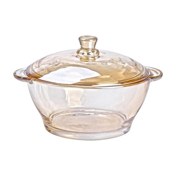 Супница с крышкой стеклянная Ø 15.5 см бульонница 1 л для горячих блюд HP-YH-5 | Зображення 1