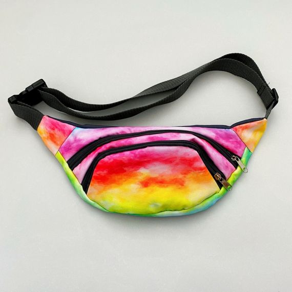 Сумка поясна бананка 4Profi з принтом Тай-дай з двома відділеннями 18217 | Зображення 2