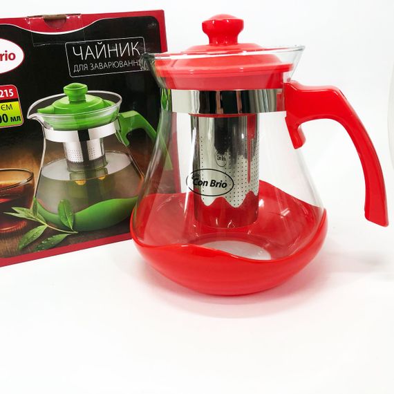 Чайник для заварювання Con Brio Green CB-6215 1,5 л, Чайник для заварювання якісний на кухню. Колір: червоний | Зображення 4