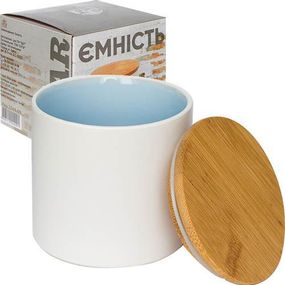 Банку "White" для сипучих продуктів 350мл, біла кераміка