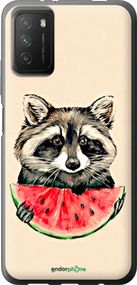 Чохол на Xiaomi Poco M3 Єнотик з кавуном "4605u-2200-2448"